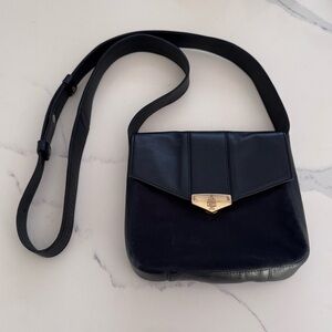 Mark Cross Black Leather & Nylon Crossbody Bag